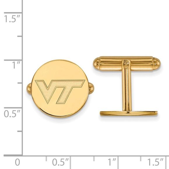 14k Gold Plated Silver Virginia Tech Cuff Links